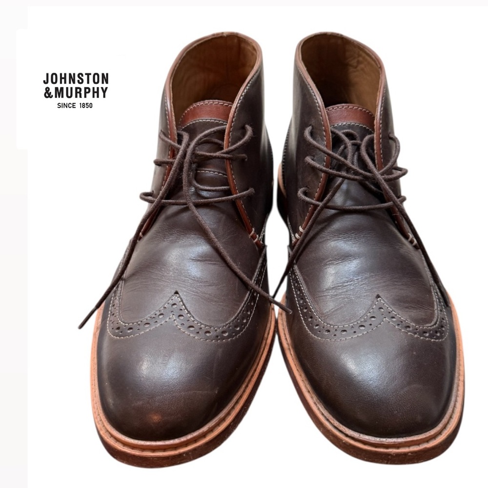 Johnston & Murphy Classic Brown Leather Men's Dress Shoes/Boots